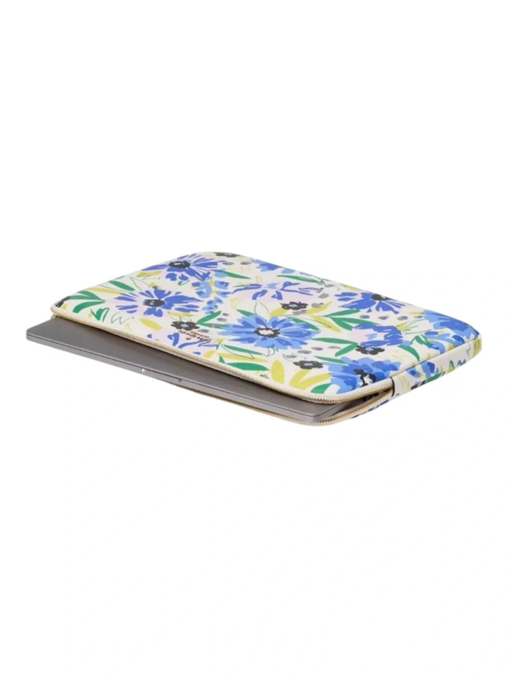 Kate Spade Madison Floral Laptop Sleeve Blue Green NWT